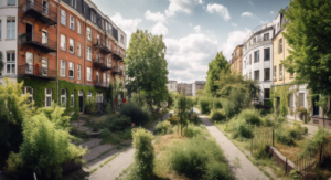 Ein atemberaubendes Foto von Berlin Karow, das die Essenz dieses lebendigen Viertels mit seinen malerischen Straßen, Grünflächen und einer Mischung aus moderner und historischer Architektur einfängt. Das Bild präsentiert die ideale Umgebung für Menschen, die Immobilien in der Gegend suchen und betont den umfassenden Leitfaden, der Käufern und Verkäufern dabei hilft, den lokalen Immobilienmarkt zu navigieren.